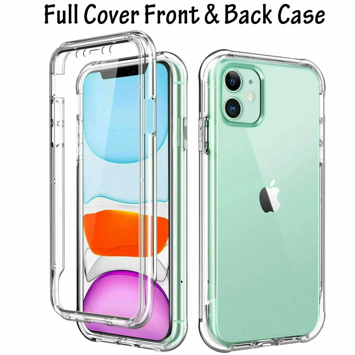 360 FRONT AND BACK CLEAR CASE FOR IPHONE 16 15 14 12 PRO 11 XR SE3 SHOCKPROOF COVER